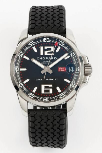 CHOPARD MILLE MIGLIA GT XL VERS 2000 Grande montre bracelet en acier. Boîtier rond,...