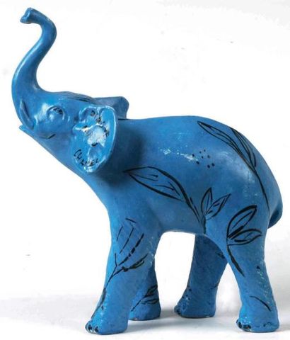Diagne Chanel L' éléphant bleu «du Louvre» ! Peinture acrylique Dimensions en cm...