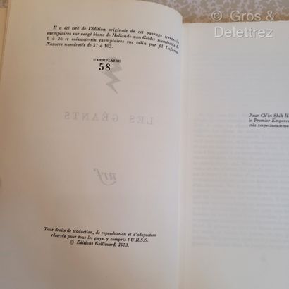 null LE CLEZIO Jean-Marie-Gustave.



Les Géants.



Paris, Gallimard, 1973, petit...