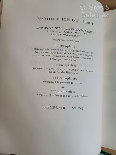 null Ernest HEMINGWAY. 



Œuvres complètes. 



Paris, Sauret, 1964, 8 volumes in-4...