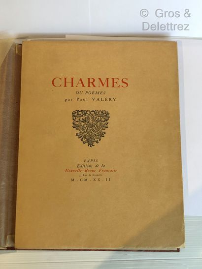 null Paul VALERY.

Charmes ou Poèmes.

Paris, Nouvelle Revue Française, 1922, in-4...