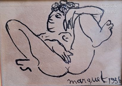 null "Albert MARQUET (Bordeaux 1875-1947) Peintre et dessinateur.

Dessin à l'encre...