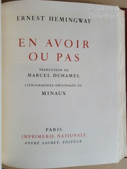 null Ernest HEMINGWAY. 



Œuvres complètes. 



Paris, Sauret, 1964, 8 volumes in-4...