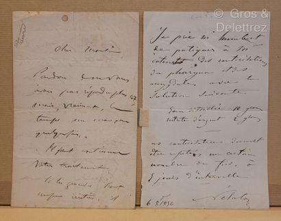 null "[Médecine] Ensemble de 3 lettres autographes signées :

- Auguste Jean-Baptiste...