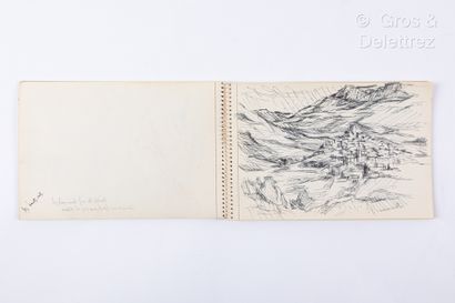 Claude VALLET 4 albums et carnets de croquis: dessins à l'encre, aquarelle 

Paysages...
