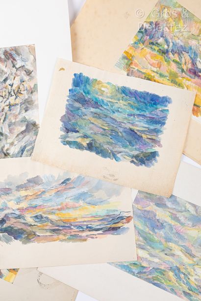 Claude VALLET Lot of about 20 watercolors: landscapes of Revest, and various

About...