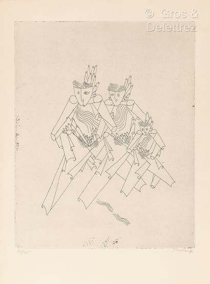 Georges PAPAZOFF (1894 – 1972) Three Figures. c.1925

Etching on cream vellum signed...