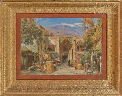 Carl WUTTKE (1849-1927) Caravanserai in Tehran, (18) 95

Oil on panel. 

Signed and...