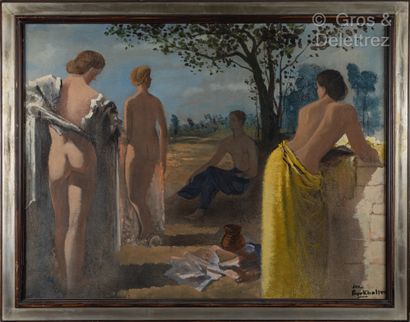 Jean BURKHALTER (1895-1982) Judgment of Paris, 1935

Oil on canvas.

Signed lower...
