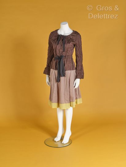 PRADA - Outfit consisting of a cocoa crumpled...