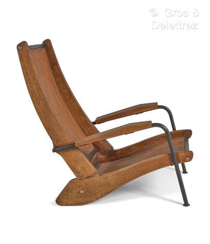 Jean PROUVÉ (1901-1984) Armchair model "Visitor FV22" also known as "Kangaroo", black...