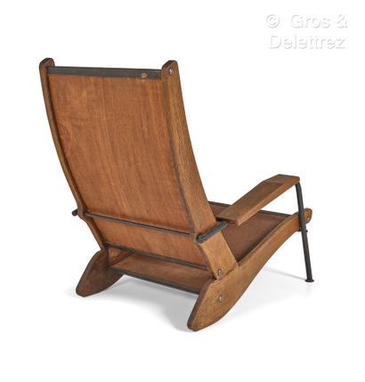 Jean PROUVÉ (1901-1984) Armchair model "Visitor FV22" also known as "Kangaroo", black...
