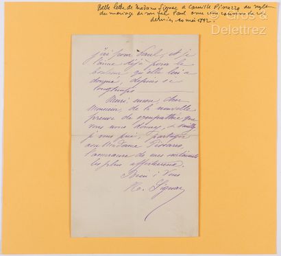 null SIGNAC, Paul. L.A.S. S.l. [Paris], January 24, 1907. 2 pp. in-8. Nice "PS" numeral...