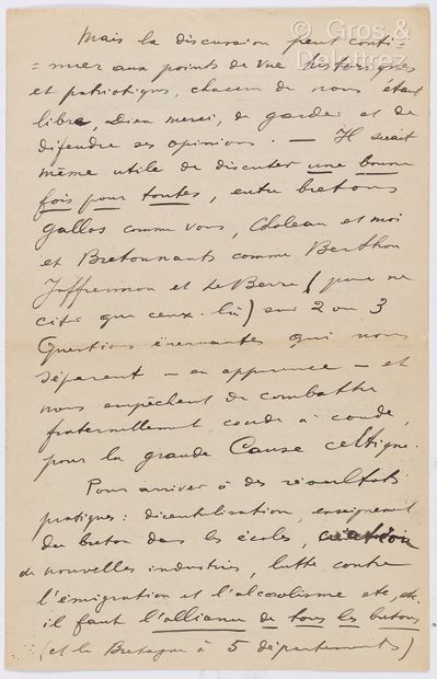 null BOTREL, Théodore (1868-1925). Ensemble de 7 documents : 2 L.A.S. et 4 C.P.A.S....