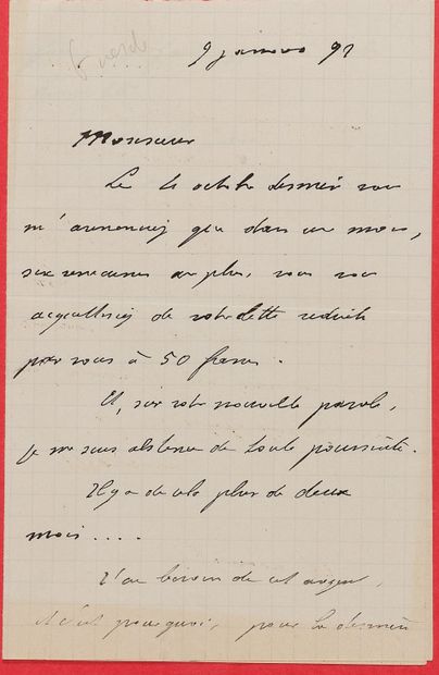 null GUESDE, Jules (1845-1922). Ensemble de 3 L.A.S.



-L.A.S. à Halperine-Kaminsky....