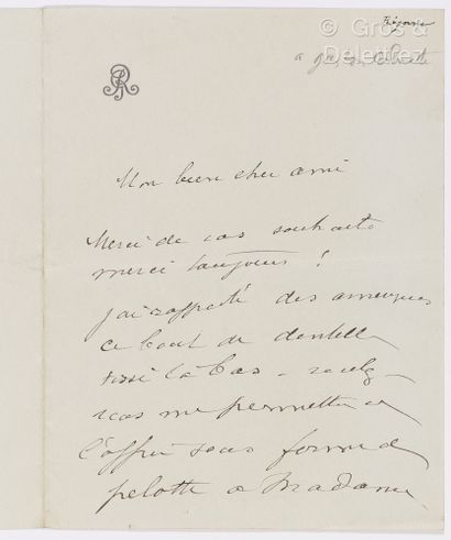 null RÉJANE, Gabrielle-Charlotte Réju, known as (1856-1920). Set of 9 L.A.S. or C.A.S....