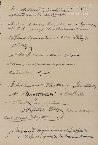 null BARTHOLDI, Auguste (1834-1904). Ensemble de 3 documents.



-L.A.S. Colmar,...