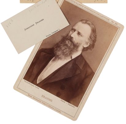 null BRAHMS, Johannes (1833-1897), compositeur allemand. Ensemble de 2 documents :...