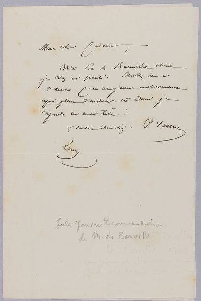 null BANVILLE, Théodore de (1823-1891). Ensemble de 5 documents : 



-4 L.A.S. Paris,...