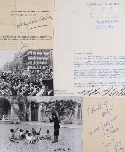 null BAKER, Joséphine (1906-1975). Set of 5 documents: 



-Typed letter signed and...