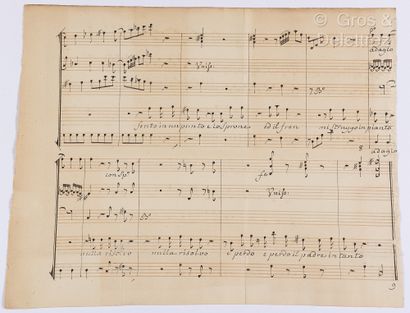 null ROUSSEAU, Jean-Jacques (1712-1778). Manuscrit musicale autographe. S.l.n.d....