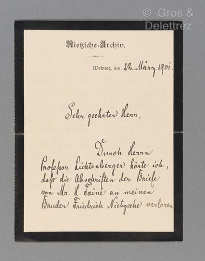 null FORSTER-NIETZCHE, Elizabeth (1846-1935), soeur et tutrice de Friedrich Nietzsche....