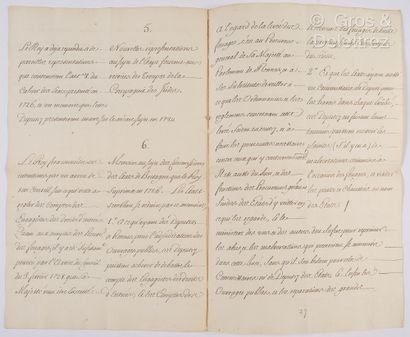 null [ÉTATS DE BRETAGNE]. LA CHALOTAIS, René Caradeuc de (1701-1785) & D’ÉSTRÉES,...