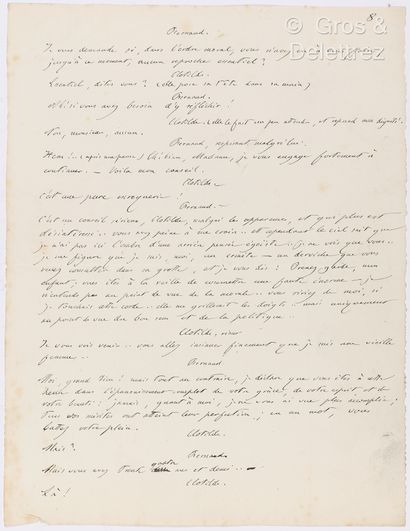 null FEUILLET, Octave (1821-1890). Manuscrit autographe signé de la pièce de théâtre :...