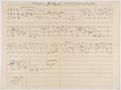 null MEYERBEER, Giacomo (1791-1864). Ensemble de 5 documents : 



-Manuscrit musical...