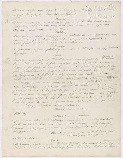 null FEUILLET, Octave (1821-1890). Manuscrit autographe signé de la pièce de théâtre :...