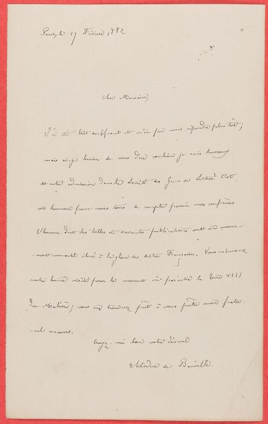null BANVILLE, Théodore de (1823-1891). Ensemble de 5 documents : 



-4 L.A.S. Paris,...