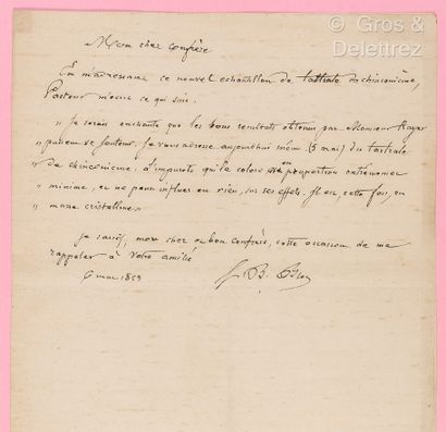 null PASTEUR, Louis (1822-1895). L.A.S. addressed to the physicist and biologist...