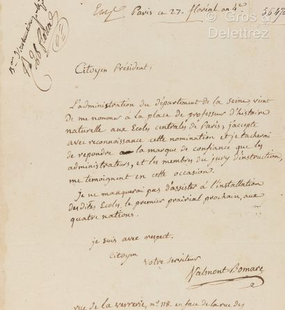 null VALMONT DE BOMARE, Jacques-Christophe (1731-1807), French naturalist. Set of...