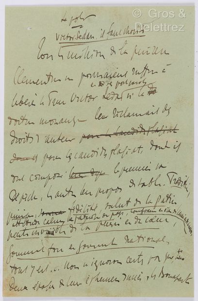 MAURRAS, Charles (1868-1952). Manuscrit autographe...