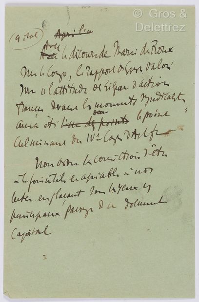 null MAURRAS, Charles (1868-1952). Manuscrit autographe intitulé « Victor Sedan,...