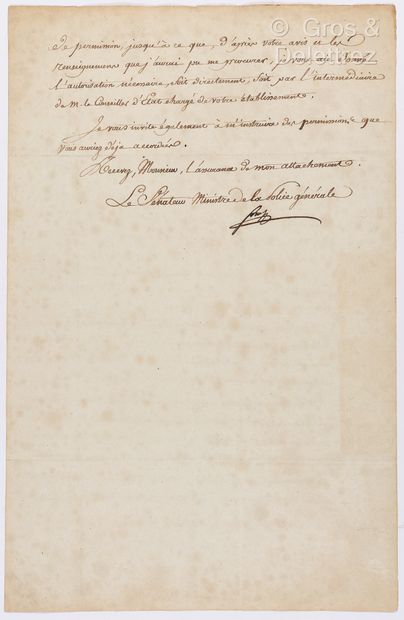 null FOUCHÉ, Joseph, duke of Otranto (1759-1820). Set of 2 documents: 



-L.S. Paris,...