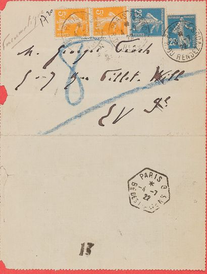 null COURTELINE, Georges (1858 - 1929). Set of 7 autograph documents including 4...