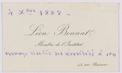 null BONNAT, Léon (1833-1932). Ensemble de 7 documents : 5 L.A.S., une C.A.S. et...