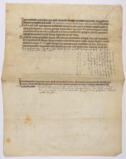 null [CHARTER - HUGUES II DE SADE, known as the Old]. Fragment of the terrier of...
