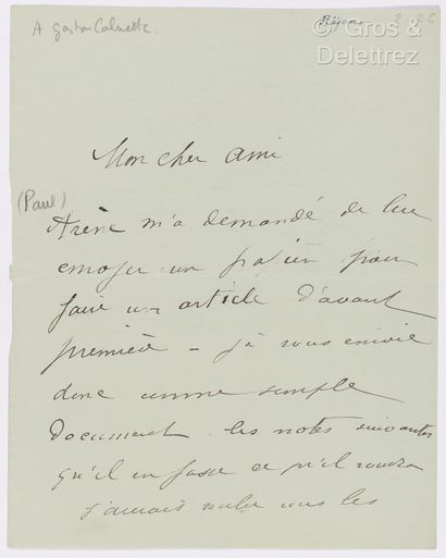 null RÉJANE, Gabrielle-Charlotte Réju, dite (1856-1920). Ensemble de 9 L.A.S. ou...