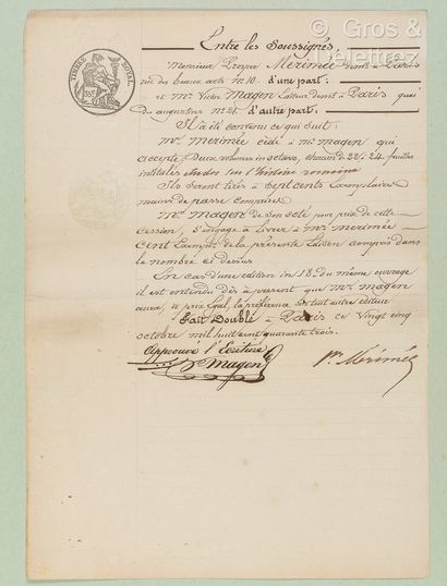null MERIMÉE, Prosper (1803-1870). Ensemble de 4 documents.



-L.A.S. [adressée...