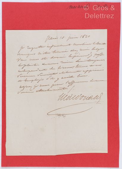 null MACDONALD, Étienne Jacques Joseph Alexandre (1765-1840), 1er duc de Tarente...