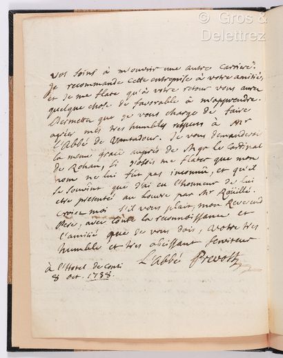 null ABBÉ PRÉVOST, Antoine François Prévost d’Exiles, dit (1697-1763), homme d’Église,...