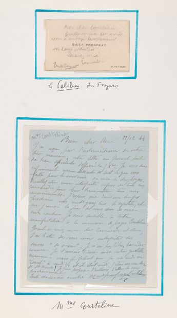 null COURTELINE, Georges (1858 - 1929). Set of 7 autograph documents including 4...