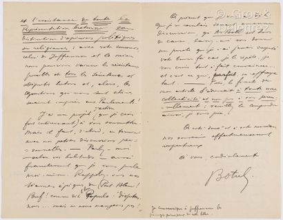 null BOTREL, Théodore (1868-1925). Ensemble de 7 documents : 2 L.A.S. et 4 C.P.A.S....