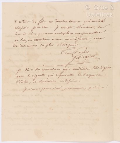 null GUTINGUER, Ulric (1787-1866). Ensemble de 3 L.A.S. Rouen et s.l. 14 octobre...