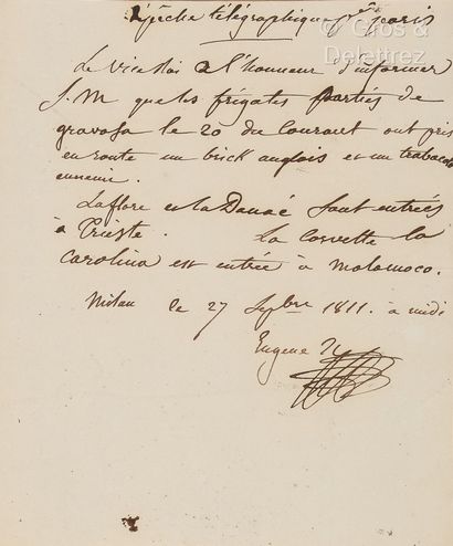 BEAUHARNAIS, Eugène de (1781-1824). Ensemble...