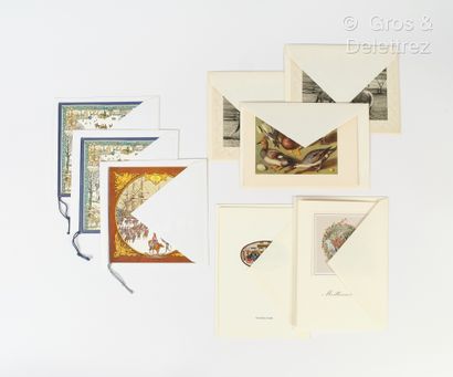 HERMÈS Paris Lot composed of 8 greeting cards of various shapes and patterns, we...