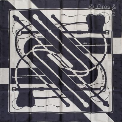 HERMÈS Paris Made in France Silk twill square shaped printed and titled "Clic Clac"...