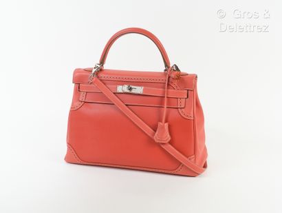 HERMES Paris made in France Année 2014 - Sac « Kelly Ghillies II» 32 en veau Swift...